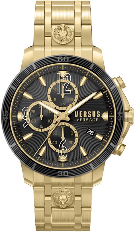 versus versace uhr schwarz edelstahl goldene zeiger schwarz edelstahl|Versus Versace Quarzuhr VSPCA4421, Versus by Versace .